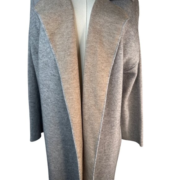 ZARA Knit Open Front Small Cardigan Coat Gray & Beige Viscose Blend Womens - Picture 8 of 12